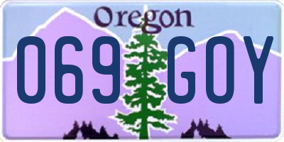OR license plate 069GOY