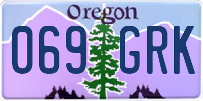 OR license plate 069GRK