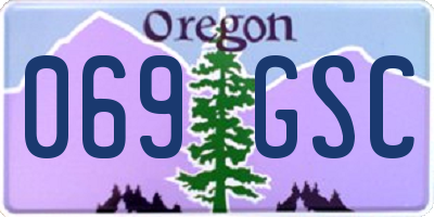 OR license plate 069GSC