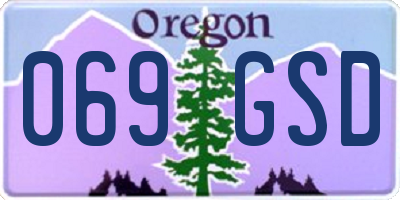 OR license plate 069GSD