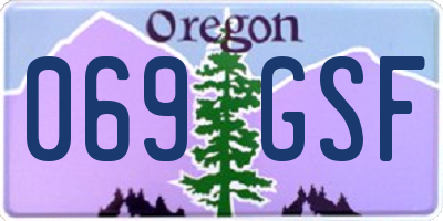 OR license plate 069GSF