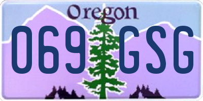 OR license plate 069GSG
