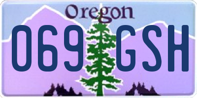 OR license plate 069GSH