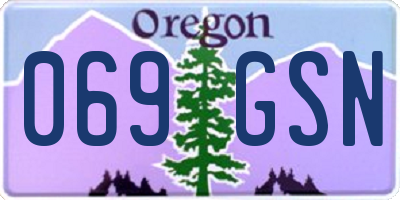 OR license plate 069GSN