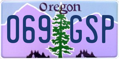 OR license plate 069GSP