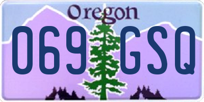 OR license plate 069GSQ