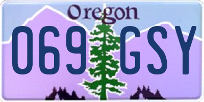 OR license plate 069GSY