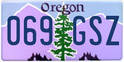 OR license plate 069GSZ