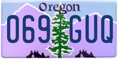 OR license plate 069GUQ