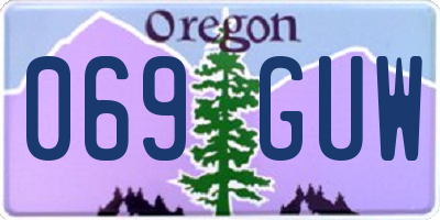 OR license plate 069GUW
