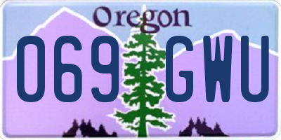 OR license plate 069GWU