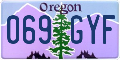 OR license plate 069GYF