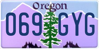OR license plate 069GYG