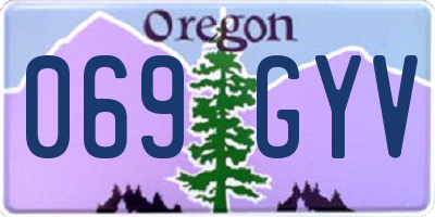 OR license plate 069GYV