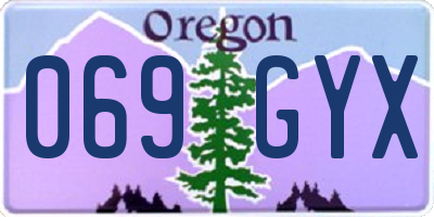 OR license plate 069GYX