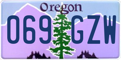 OR license plate 069GZW