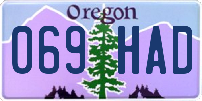 OR license plate 069HAD