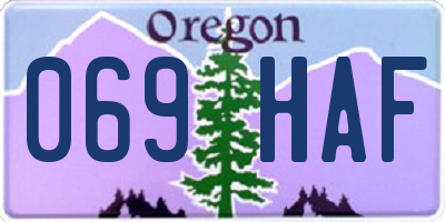 OR license plate 069HAF