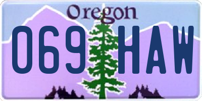 OR license plate 069HAW