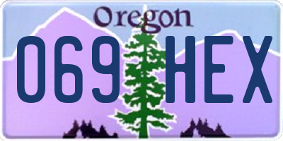 OR license plate 069HEX