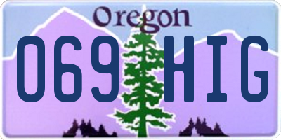 OR license plate 069HIG