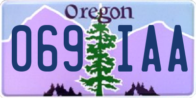 OR license plate 069IAA