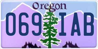 OR license plate 069IAB