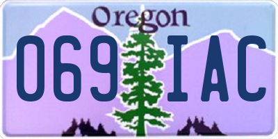 OR license plate 069IAC