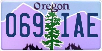 OR license plate 069IAE