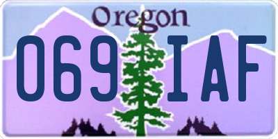 OR license plate 069IAF