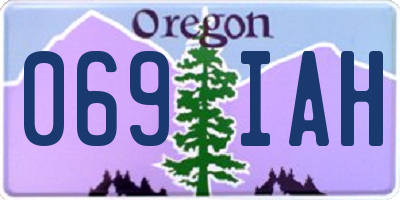 OR license plate 069IAH