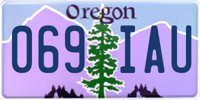 OR license plate 069IAU