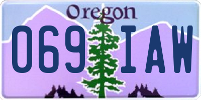 OR license plate 069IAW