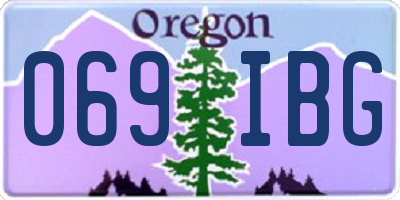 OR license plate 069IBG