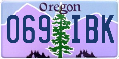 OR license plate 069IBK
