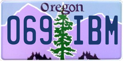 OR license plate 069IBM