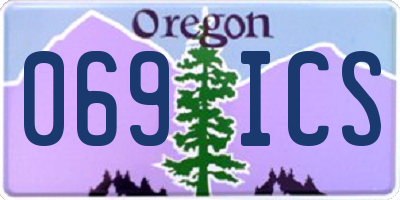 OR license plate 069ICS
