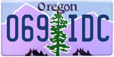 OR license plate 069IDC