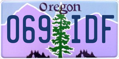 OR license plate 069IDF