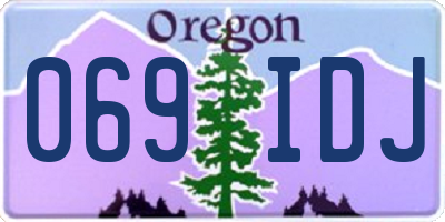 OR license plate 069IDJ