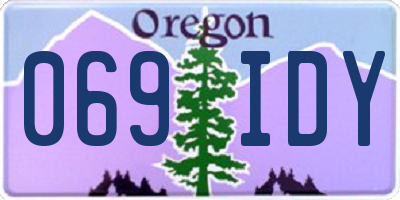 OR license plate 069IDY
