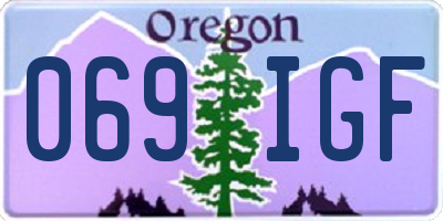 OR license plate 069IGF