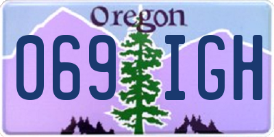 OR license plate 069IGH