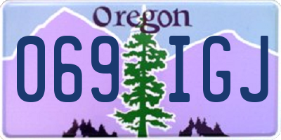 OR license plate 069IGJ