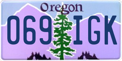 OR license plate 069IGK