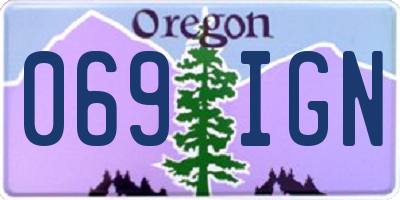OR license plate 069IGN