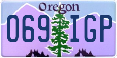 OR license plate 069IGP
