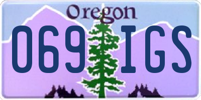OR license plate 069IGS