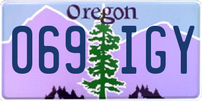 OR license plate 069IGY