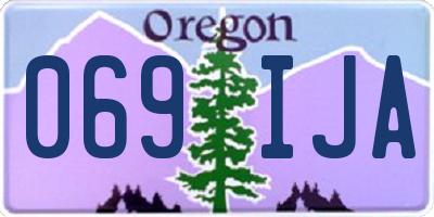 OR license plate 069IJA